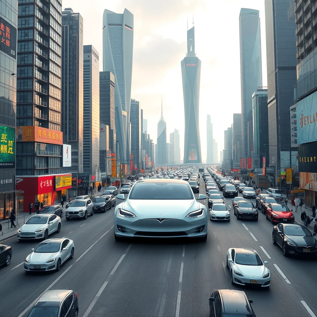 Eine Straße voller Autos, die sich durch eine Stadt mit Wolkenkratzern schlängelt.